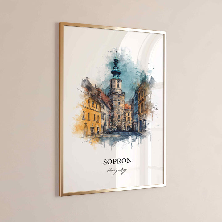 Sopron, Hungary – Watercolor Art Print
