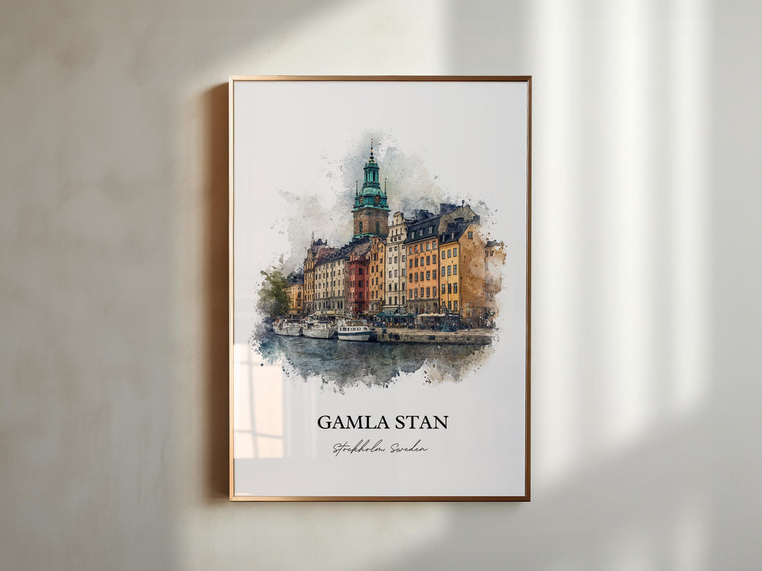 Gamla Stan, Sweden – Watercolor Art Print