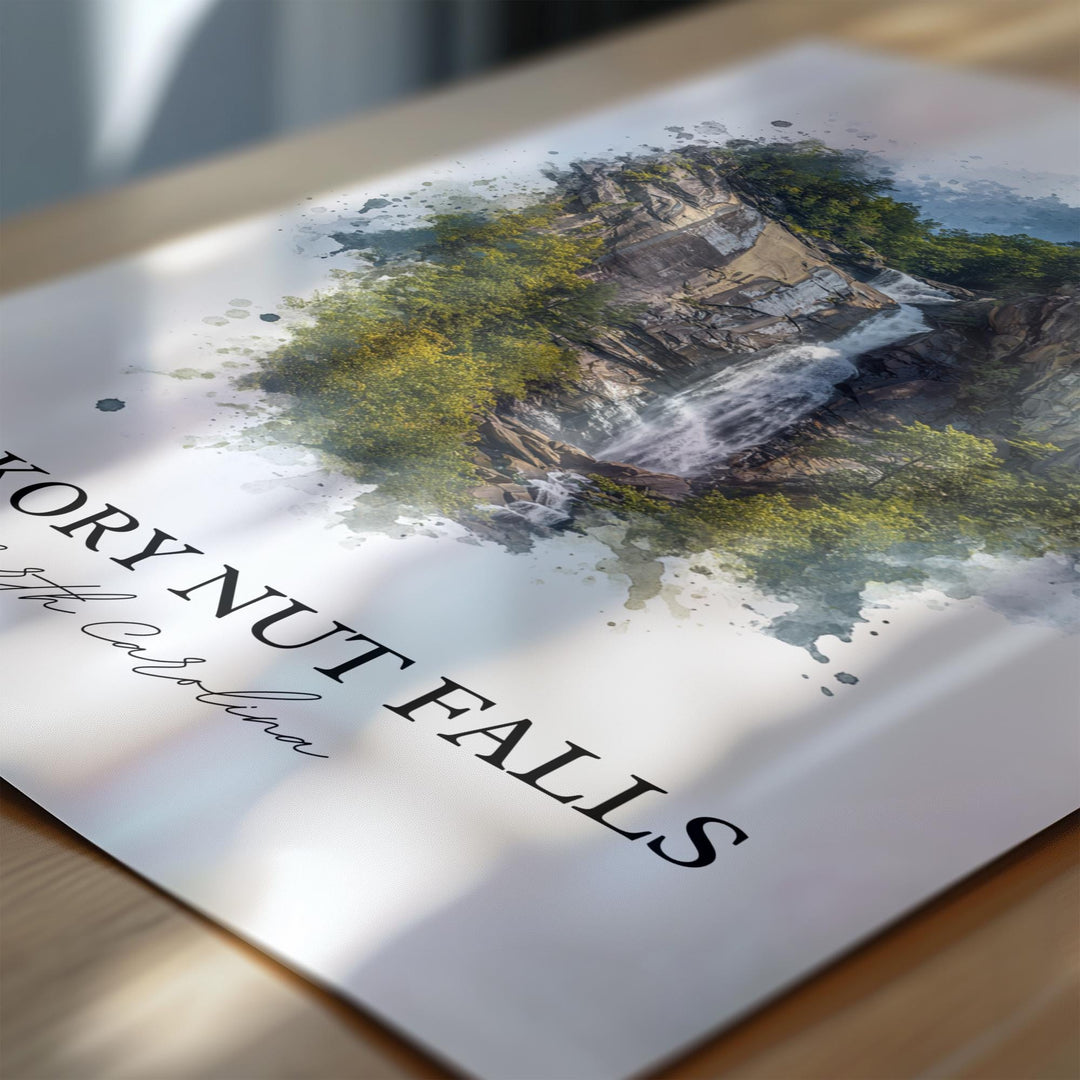 Hickory Nut Falls Wall Art, Chimney Rock Print, North Carolina Art, Hickory Nut Falls Gift, Travel Print, Travel Poster, Housewarming Gift