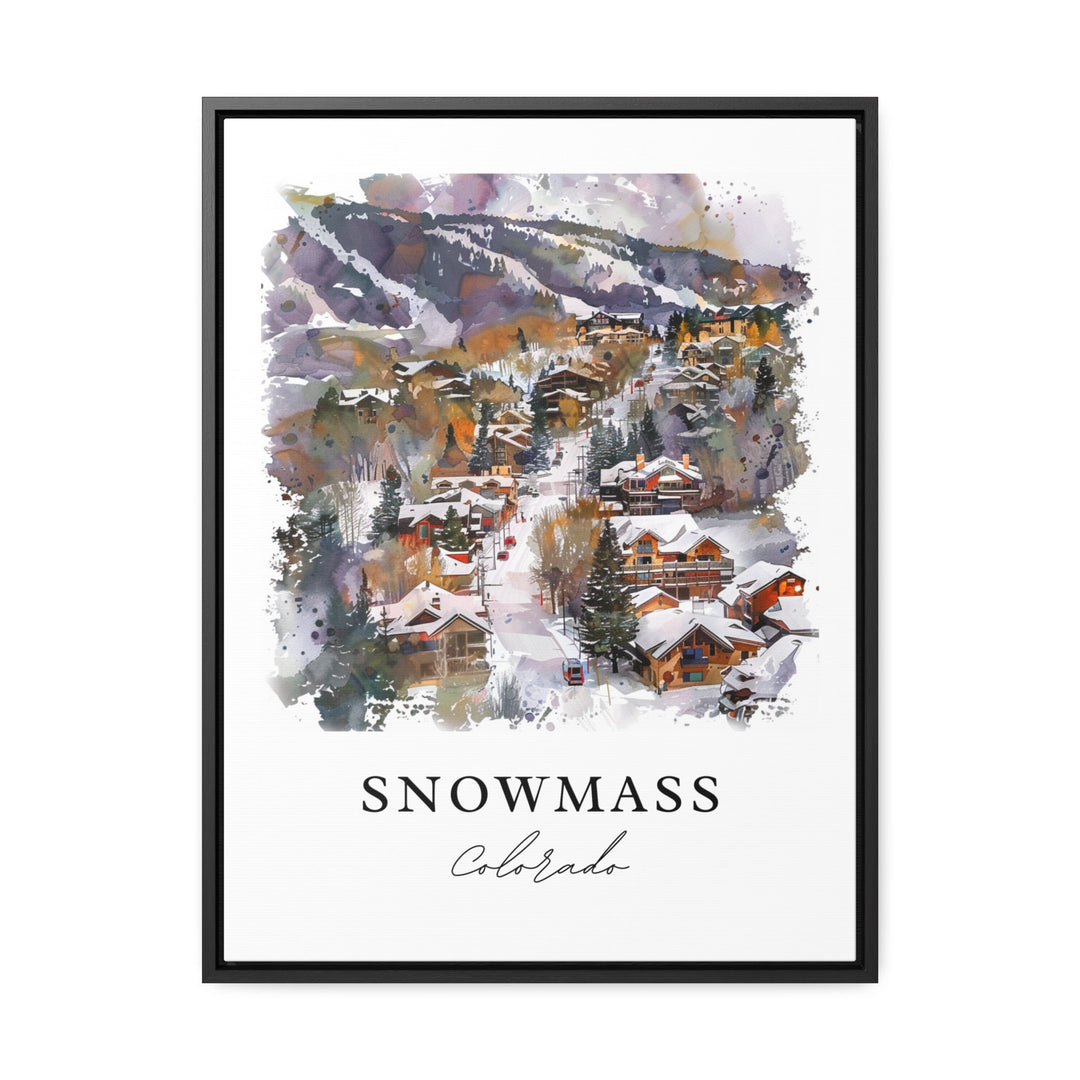 Snowmass Colorado Wall Art, Snowmass Print, Pitkin County Watercolor Art, Snowmass Gift,