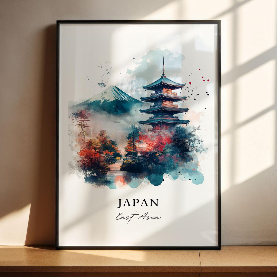Japan Wall Art, Japan Country Print, Japan Watercolor Art, Japan Scenery Gift, Travel Poster, Housewarming Gift