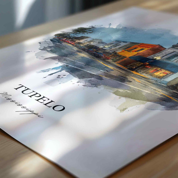Tupelo, Mississippi – Watercolor Art Print