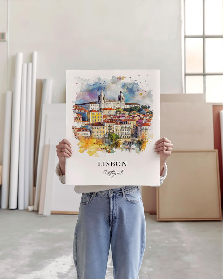 Lisbon, Portugal – Watercolor Art Print