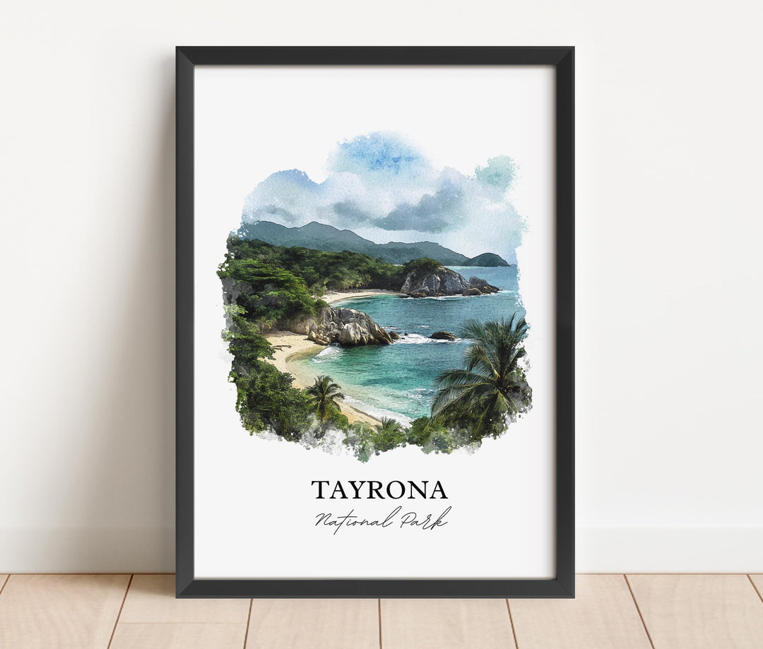 Tayrona National Park Art, Santa Marta Print, Colombia Watercolor, Tayrona Natl Park Gift, Travel Print, Travel Poster, Housewarming Gift