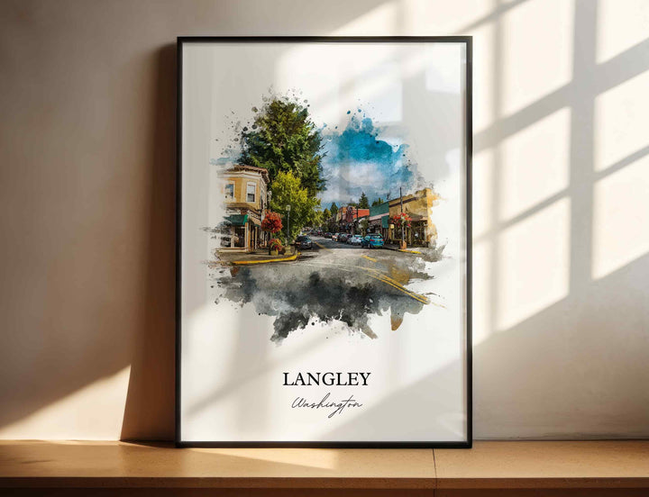 Langley, WA – Watercolor Art Print