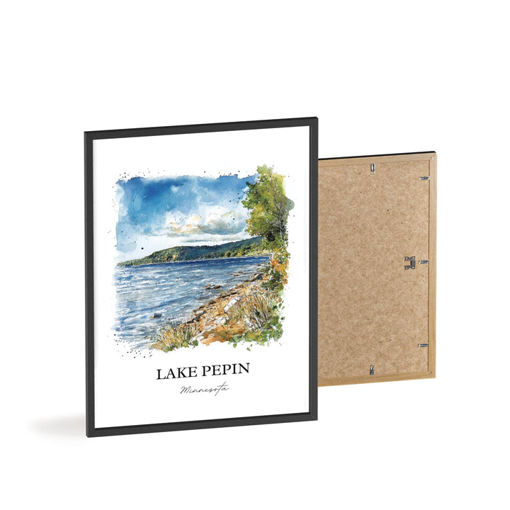 Lake Pepin MN Wall Art, Lake Pepin Print, Minnesota Watercolor Art, Lake Pepin Gift, Travel Print, Travel Poster, Housewarming Gift
