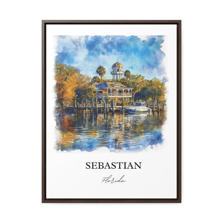 Sebastian Florida Wall Art, Florida Print, Indian River County Watercolor, Sebastian FL Gift, Travel Print, Travel Poster, Housewarming Gift