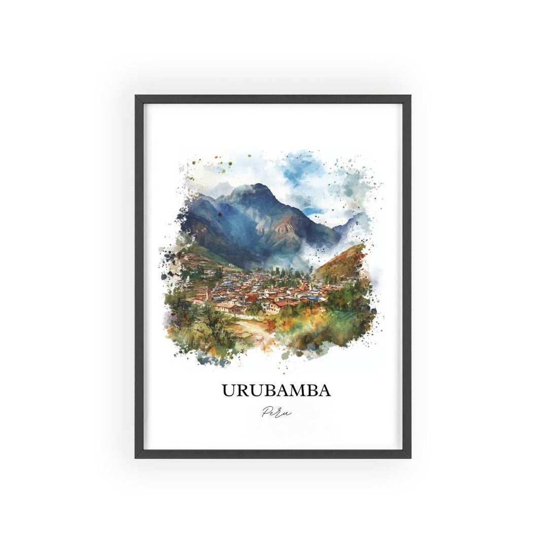 Urubamba Peru Wall Art, Sacred Valley Print, Peru Watercolor Art, Urubamba Peru Gift, Travel Print, Travel Poster, Housewarming Gift