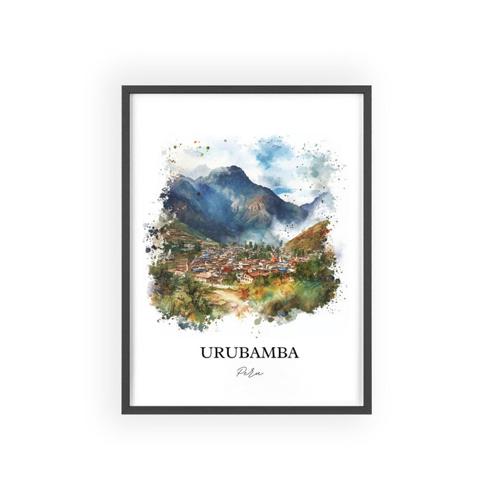 Urubamba Peru Wall Art, Sacred Valley Print, Peru Watercolor Art, Urubamba Peru Gift, Travel Print, Travel Poster, Housewarming Gift