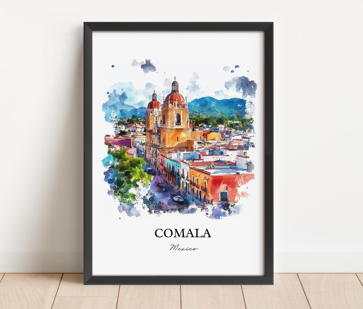 Comala Mexico Wall Art, Colima MX Print, Mexico Watercolor Art, Comala Mexico Gift, Travel Print, Travel Poster, Housewarming Gift