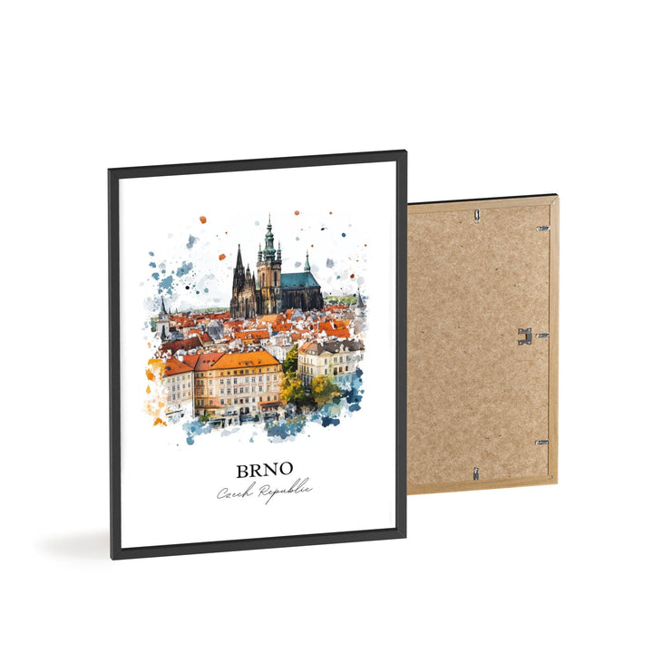 Brno Wall Art, Brno Print, Czech Republic Watercolor Art, Brno Czech Republic Gift, Travel Print, Travel Poster, Housewarming Gift