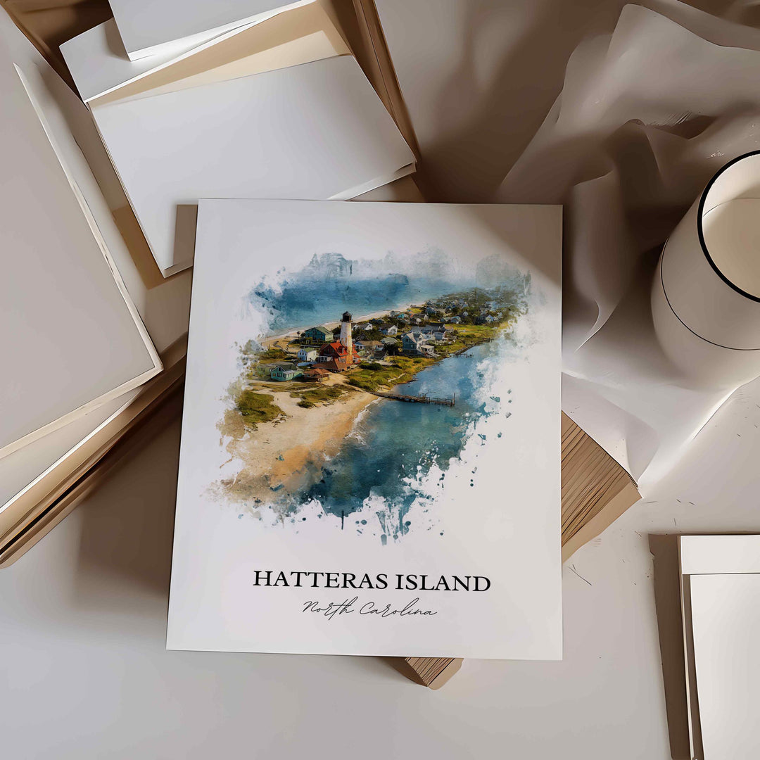 Hatteras Island, North Carolina – Watercolor Art Print
