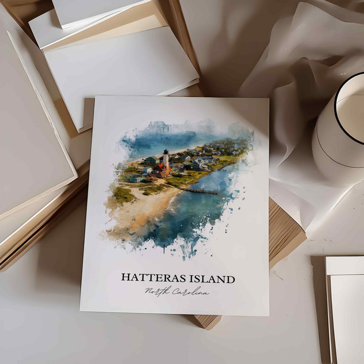 Hatteras Island, North Carolina – Watercolor Art Print