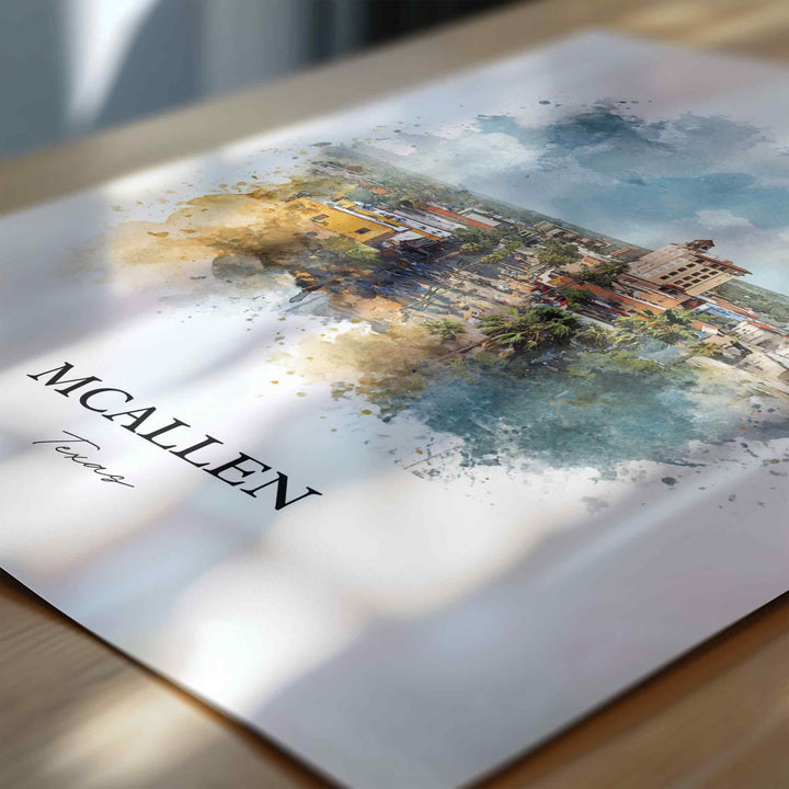 Mcallen, Texas – Watercolor Art Print