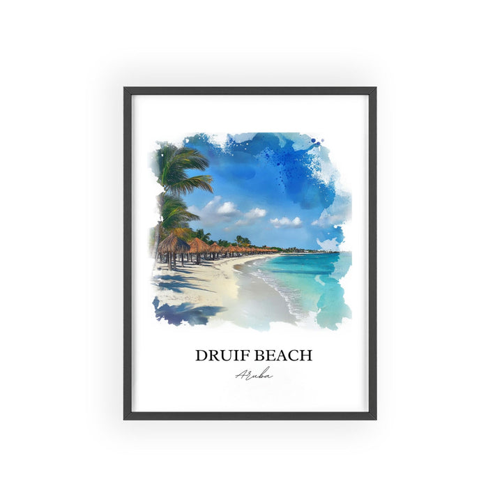 Druif Beach Wall Art, Oranjestad Aruba Print, Aruba Watercolor Art, Druif Beach Gift, Travel Print, Travel Poster, Housewarming Gift