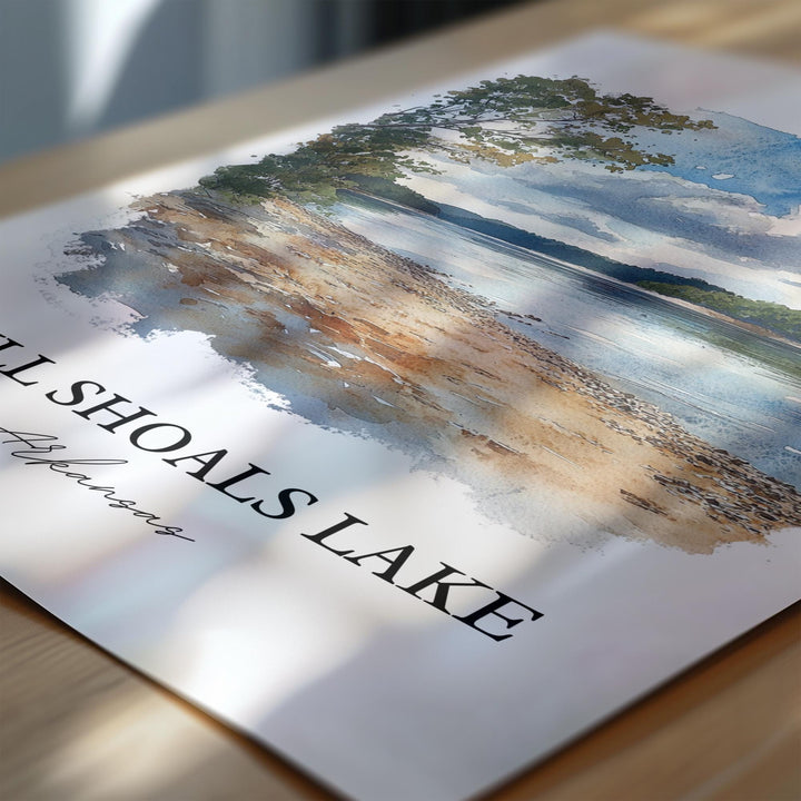 Bull Shoals Lake Wall Art, Ozarks Print, Arkansas Watercolor Art, Bull Shoals Lake Gift, Travel Print, Travel Poster, Housewarming Gift