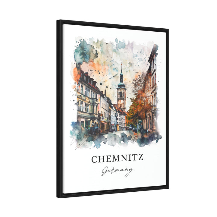 Chemnitz Wall Art, Chemnitz Germany Print, Germany Watercolor Art, Saxony Germany Art,