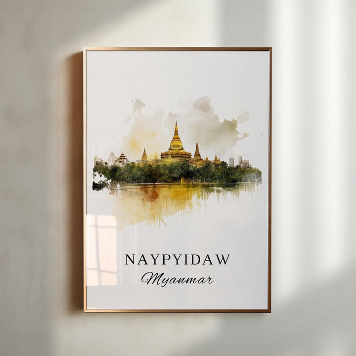 Naypyidaw Myanmar wall art - Myanmar, Naypyidaw poster, Myanmar Wedding gift, Birthday present, Custom Text, Personalised Gift