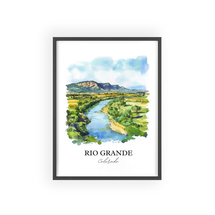 Rio Grande CO Wall Art, Colorado Print, Rio Grande Watercolor Art, Rio Grande Gift, Travel Print, Travel Poster, Housewarming Gift