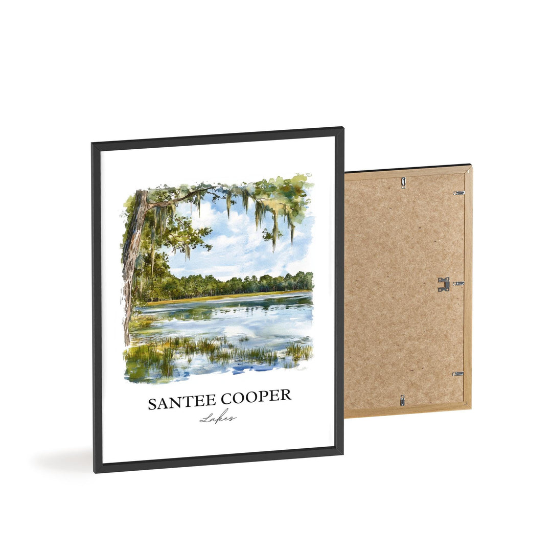 Santee Cooper Lakes Art, Lake Marion Print, South Carolina Art, Santee Cooper Lakes Gift, Travel Print, Travel Poster, Housewarming Gift