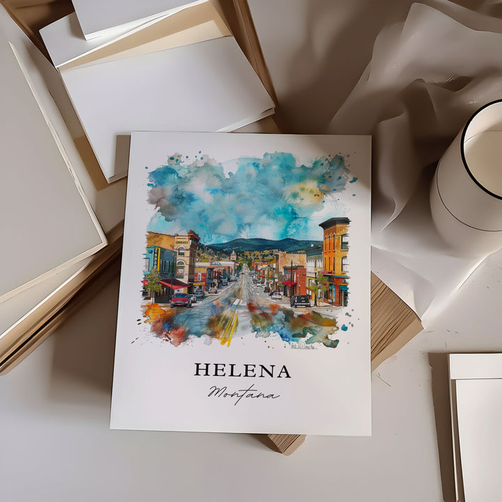 Helena Montana Wall Art, Helena Print, Helena Watercolor, Helena Montana Gift, Travel Poster, Housewarming Gift