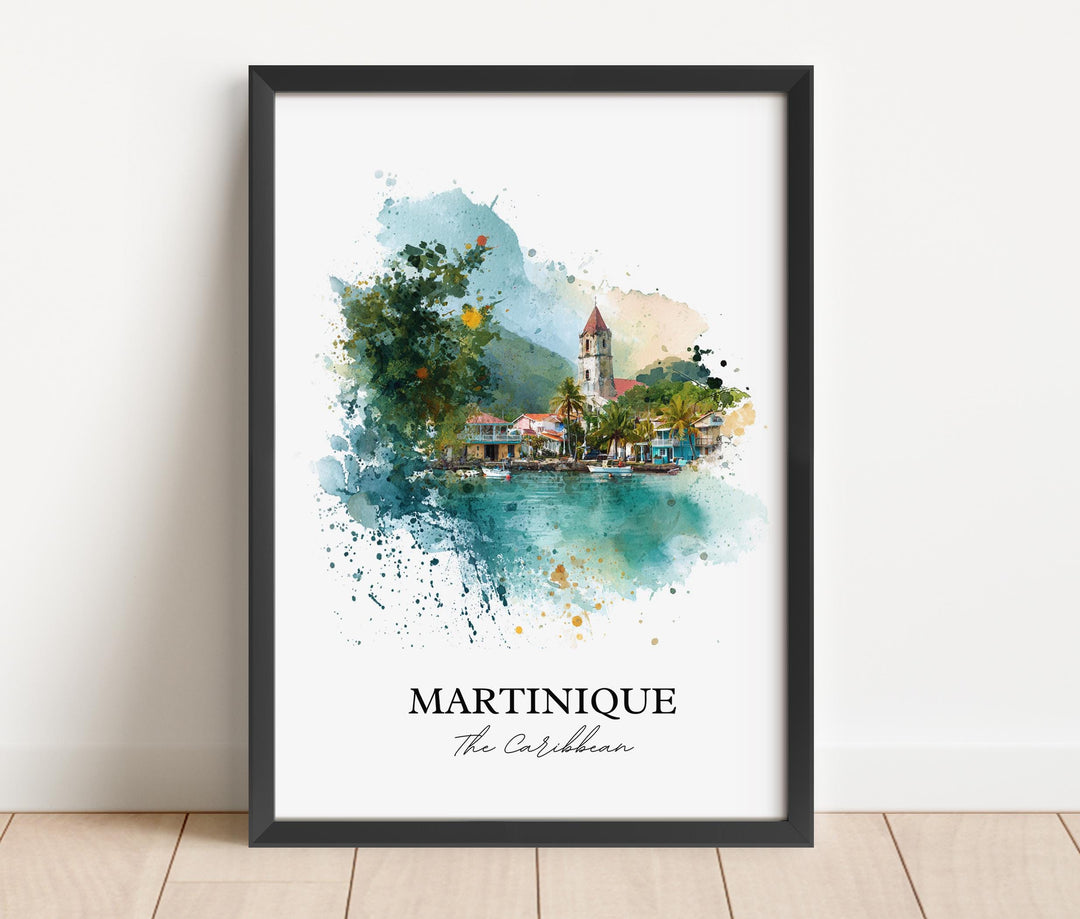 Martinique Wall Art, Martinique Print, Martinique Watercolor Art, Caribbean Islands Gift, Travel Print, Travel Poster, Housewarming Gift
