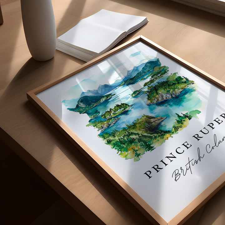 Prince Rupert, British Columbia – Watercolor Art Print