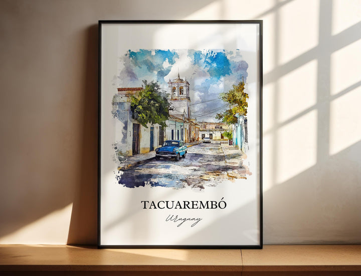 Tacuarembo Wall Art, Uruguay Travel Print, Uruguay Watercolor Art, Tacuarembo Gift, Travel Print, Travel Poster, Housewarming Gift
