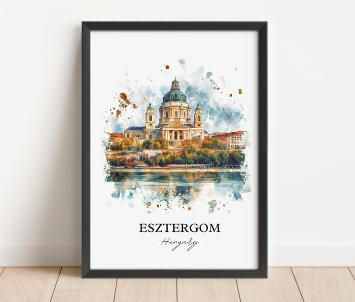 Esztergom Wall Art, Budapest Print, Hungary Watercolor Art, Esztergom Hungary Gift, Travel Print, Travel Poster, Housewarming Gift