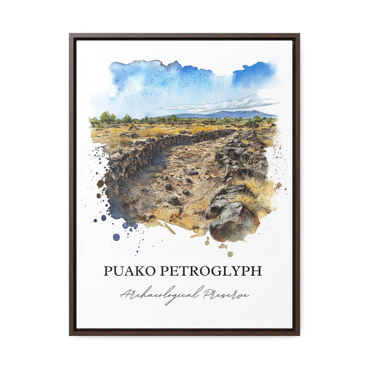 Puako Petroglyph Art, Puako Hawaii Print, Kailua-Kona Watercolor Art, Puako HI Gift, Travel Print, Travel Poster, Housewarming Gift