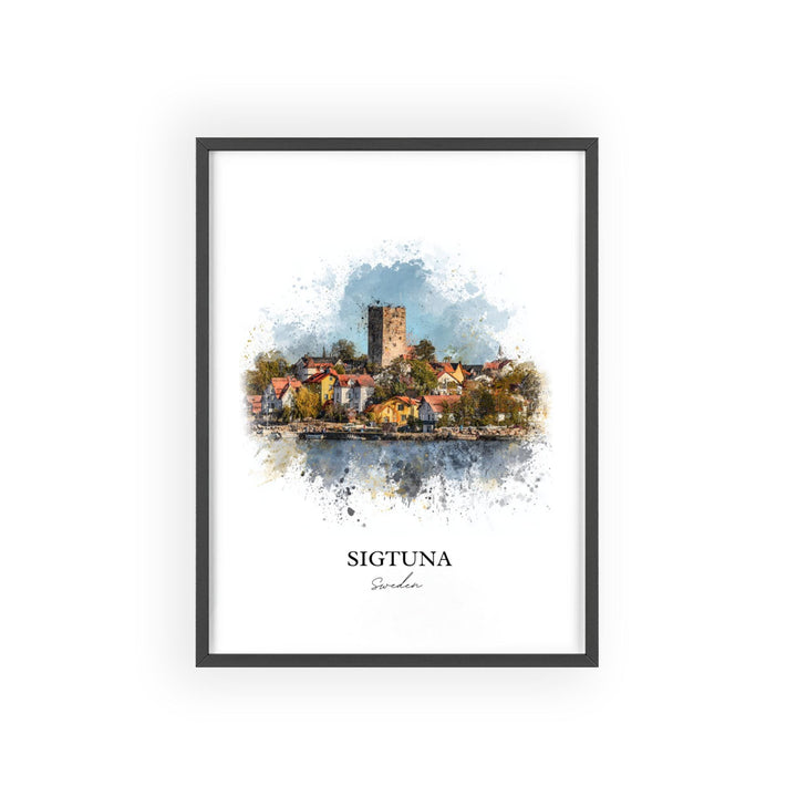 Sigtuna, Sweden – Watercolor Art Print