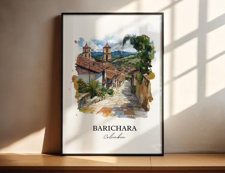 Barichara Wall Art, Colombia Print, Colombia Watercolor Art, Barichara Gift, Travel Print, Travel Poster, Housewarming Gift