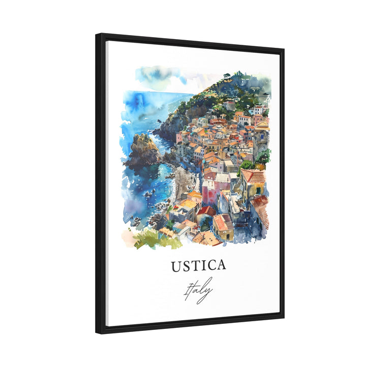 Ustica Wall Art, Sicily Italy Print, Ustica Italy Watercolor, Ustica Island Gift, Capo Gallo