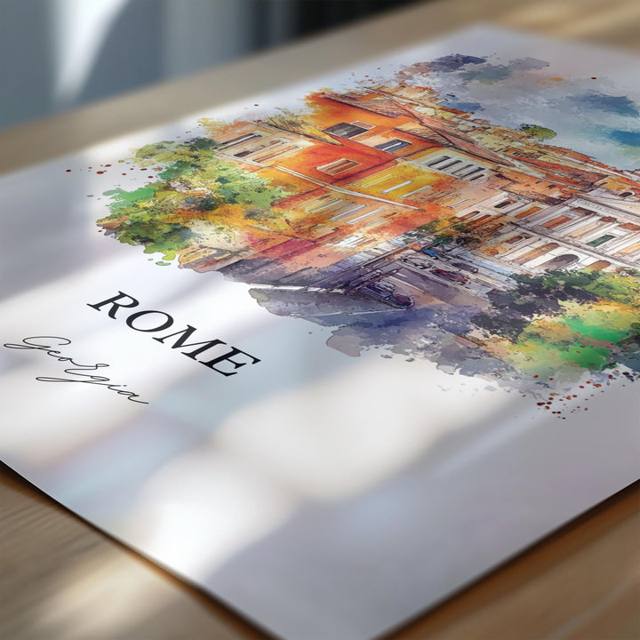 Rome, Georgia, USA – Watercolor Art Print
