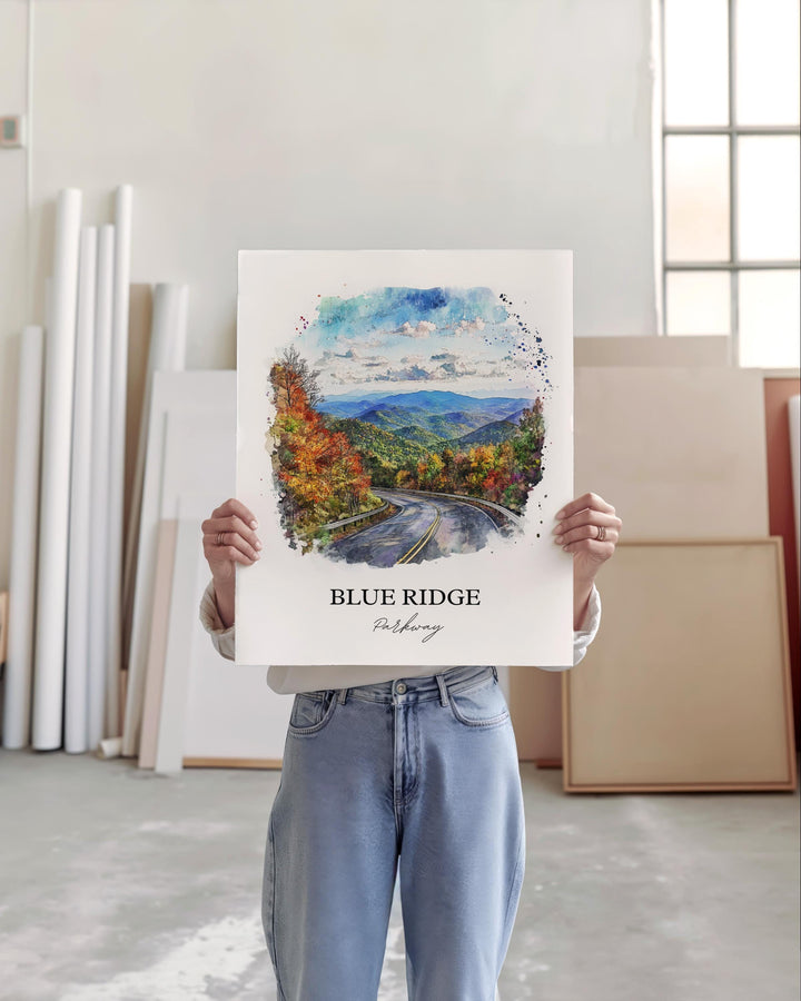 Blue Ridge Parkway Wall Art, Ravensford NC Print, North Carolina Artwork, Blue Ridge NC Gift, Travel Print, Travel Poster, Housewarming Gift