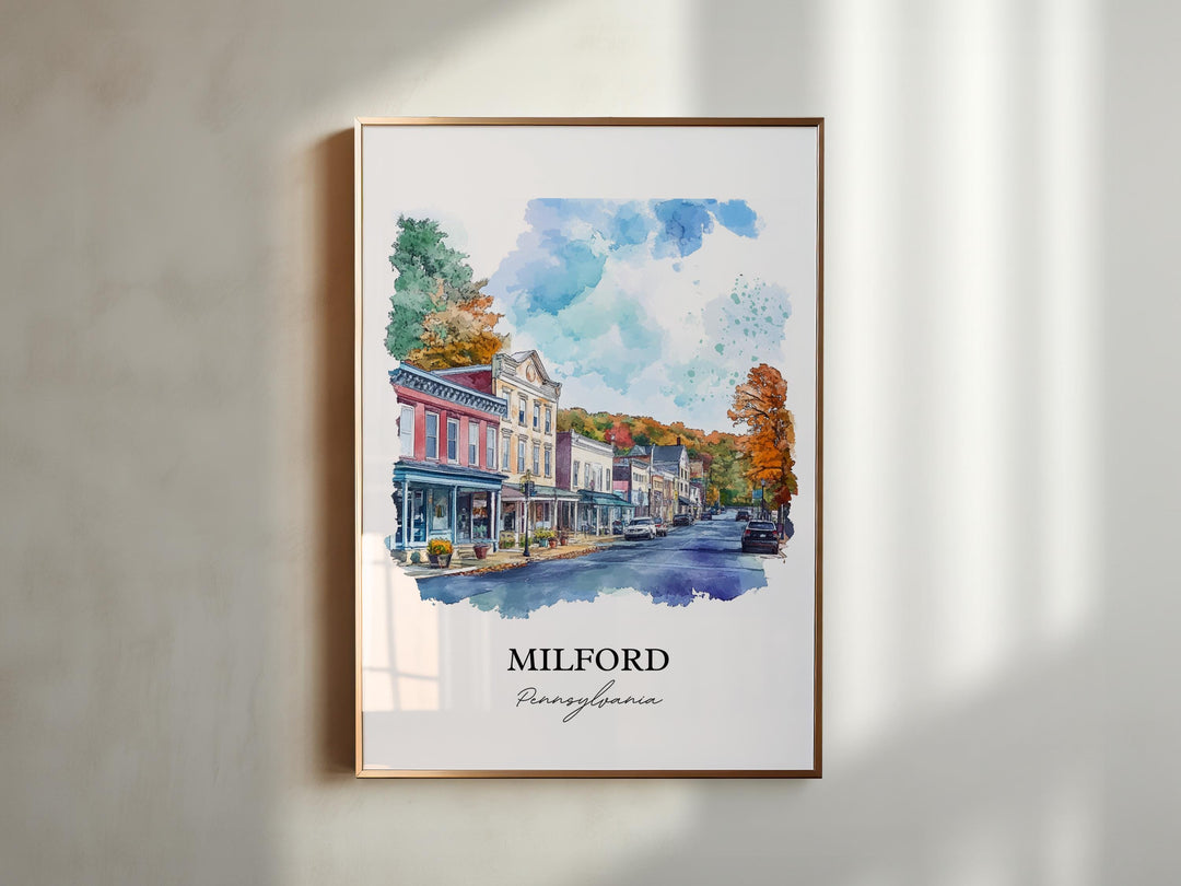 Milford PA Wall Art, Pike County PA Print, Pennsylvania Artwork, Milford Pennsylvania Gift, Travel Print, Travel Poster, Housewarming Gift