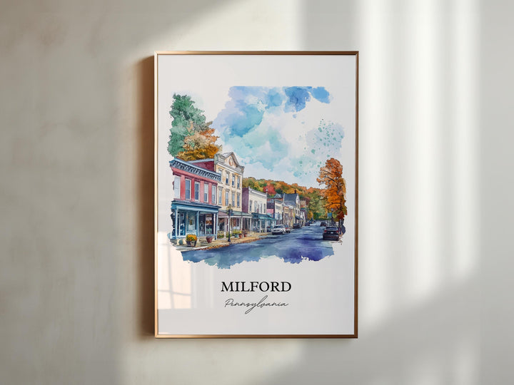 Milford PA Wall Art, Pike County PA Print, Pennsylvania Artwork, Milford Pennsylvania Gift, Travel Print, Travel Poster, Housewarming Gift