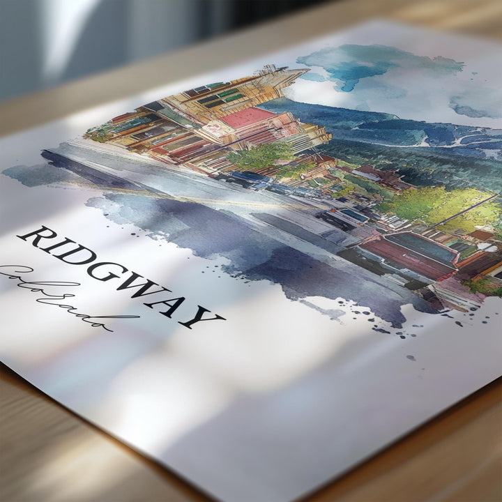 Ridgway, Colorado, USA – Watercolor Art Print