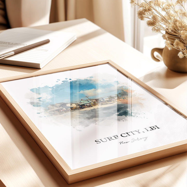 Surf City, NJ – Watercolor Art Print