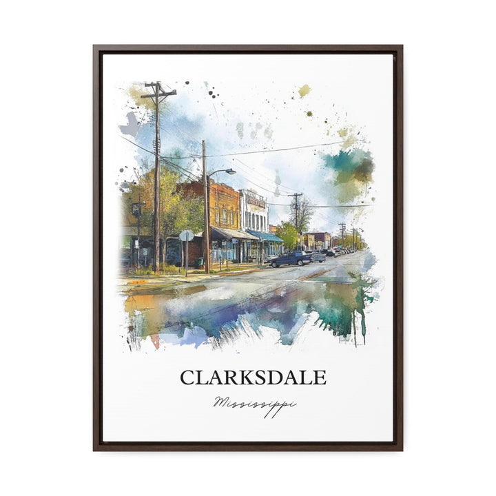 Clarksdale MS Wall Art, Clarksdale MS Print, Mississippi Watercolor Art, Clarksdale Gift, Travel Print, Travel Poster, Housewarming Gift