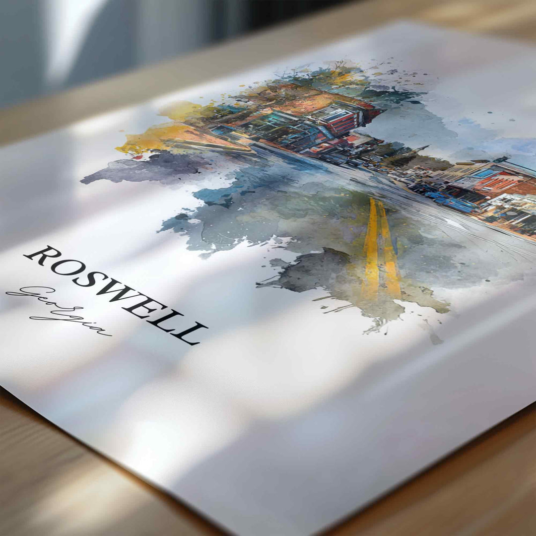 Roswell, Georgia – Watercolor Art Print