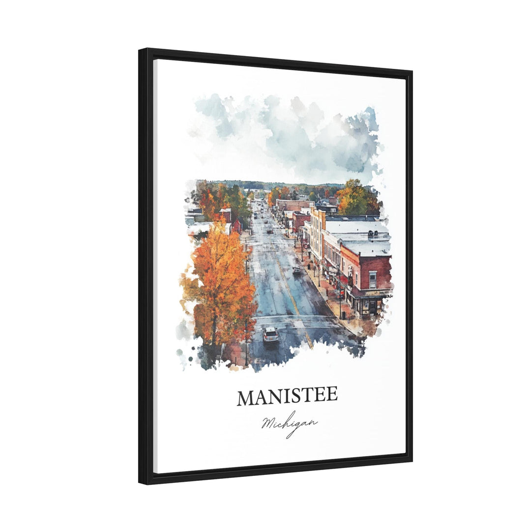 Manistee MI Wall Art, Manistee Michigan Print, Michigan Watercolor Art, Manistee Gift, Travel Print, Travel Poster, Housewarming Gift