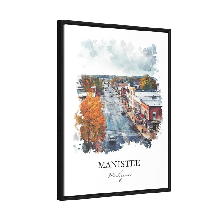Manistee MI Wall Art, Manistee Michigan Print, Michigan Watercolor Art, Manistee Gift, Travel Print, Travel Poster, Housewarming Gift