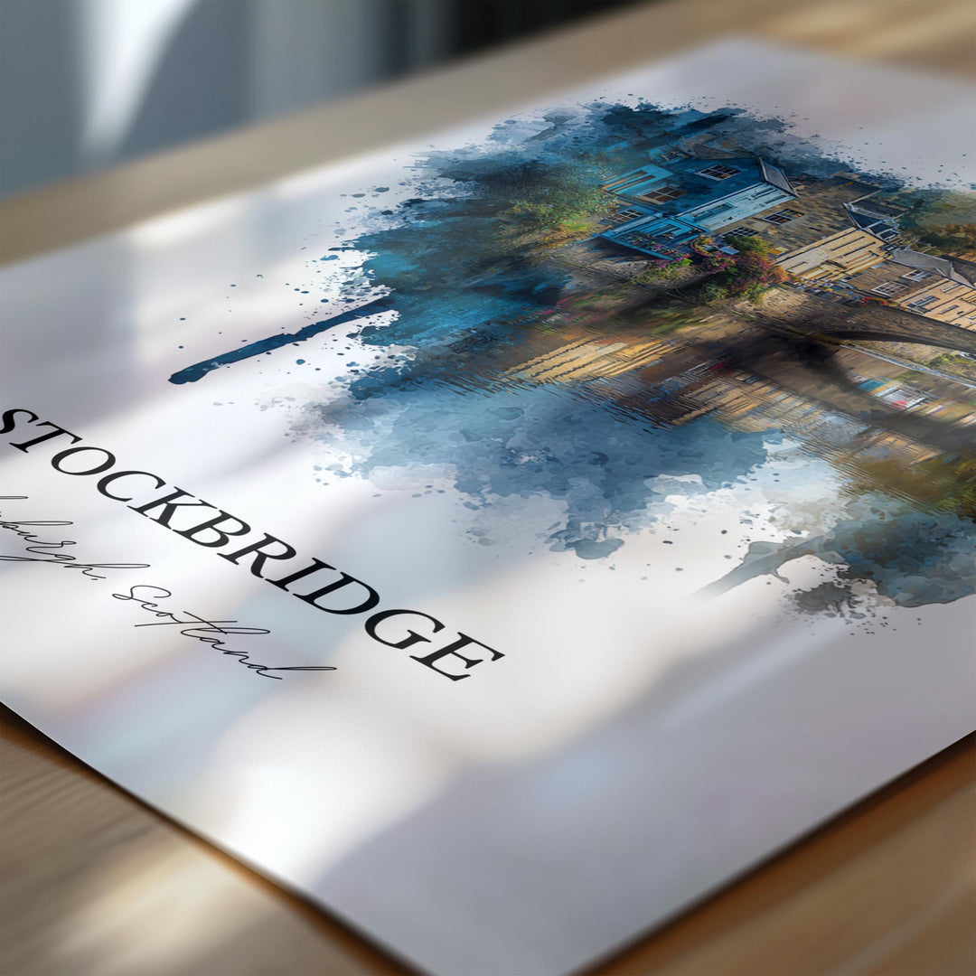 Stockbridge, Edinburgh, Scotland – Watercolor Art Print