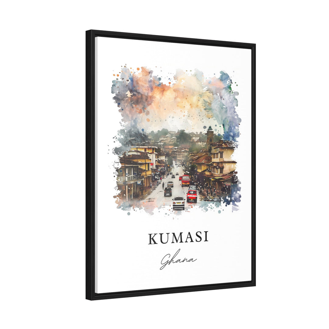 Kumasi Ghana Wall Art, Kumasi Print, Kumasi Ghana Watercolor Art, Ashanti Region Gift,
