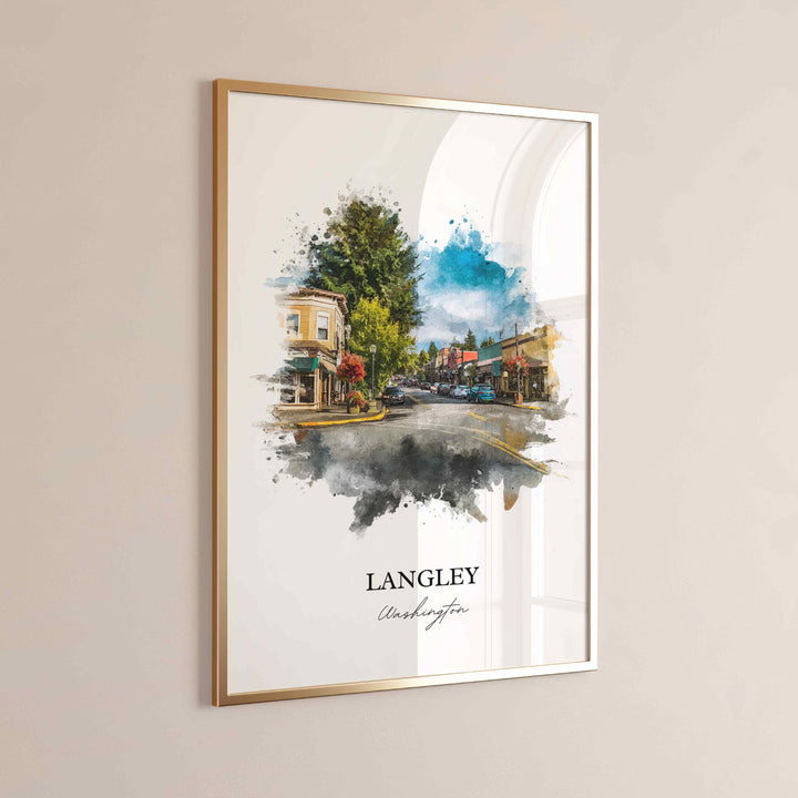 Langley, WA – Watercolor Art Print