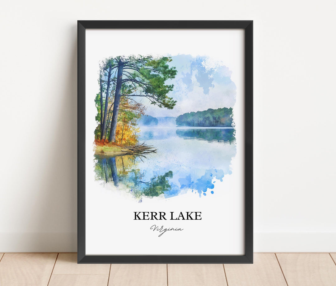 Kerr Lake VA Wall Art, Mecklenburg County Print, Boydton Virginia Art, Kerr Lake Gift, Travel Print, Travel Poster, Housewarming Gift