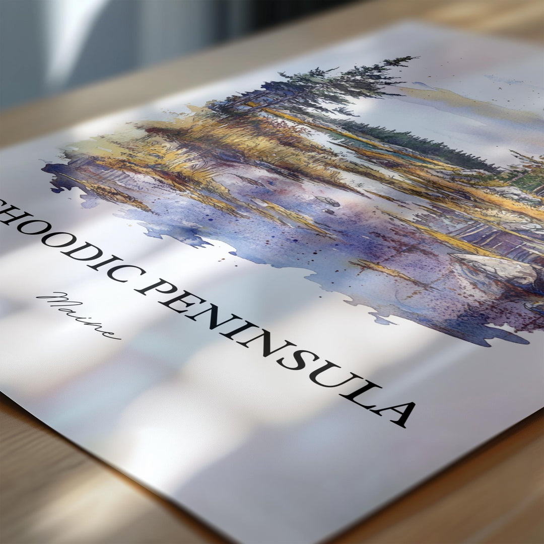 Schoodic Peninsula Art, Down East ME Print, Maine Watercolor Art, Schoodic Peninsula Gift, Travel Print, Travel Poster, Housewarming Gift