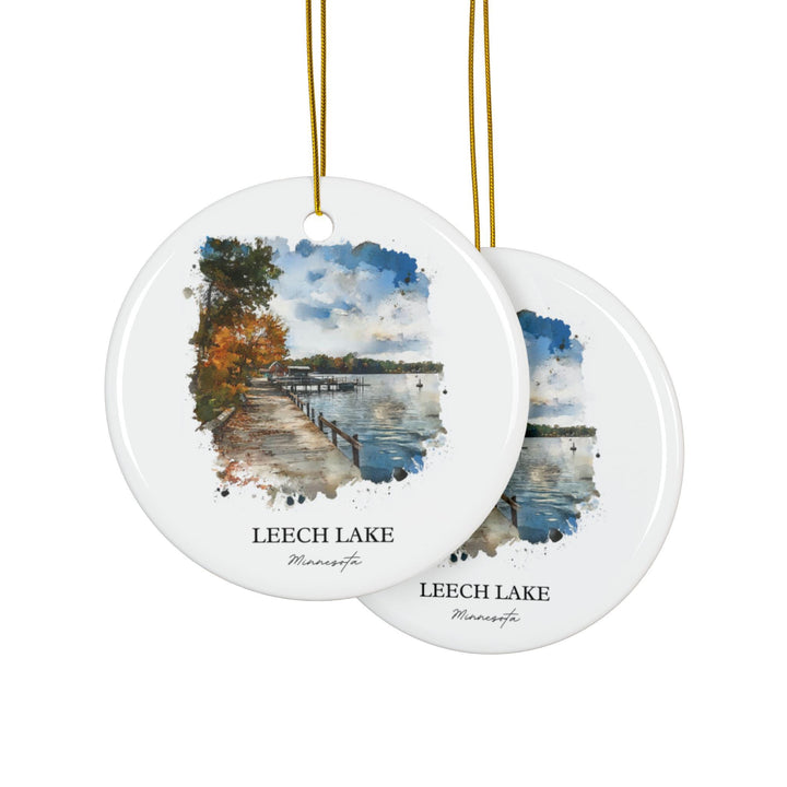 Leech Lake MN Ornament: Unique Leech Lake MN Souvenir, Minnesota Xmas Decor, and Authentic Leech Lake Gift