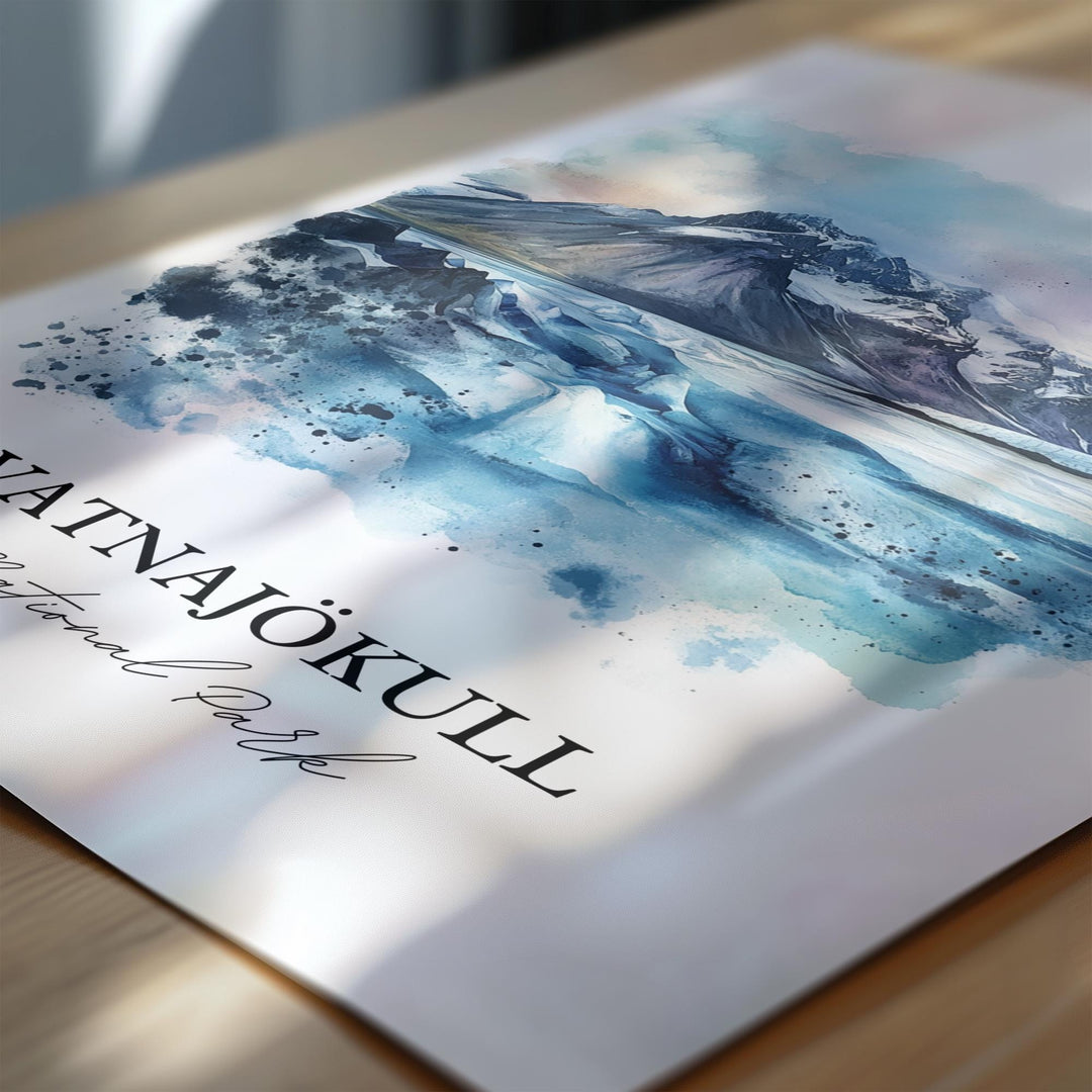 Vatnajökull National Park Wall Art, Iceland Print, Iceland Artwork, Vatnajökull Glacier Gift, Travel Print, Travel Poster, Housewarming Gift